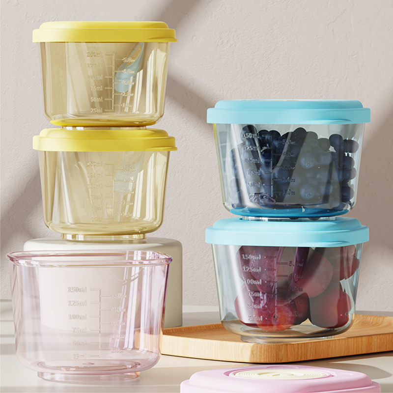 Baby Food Containers Glass - 6 recipientes de armazenamento de alimentos