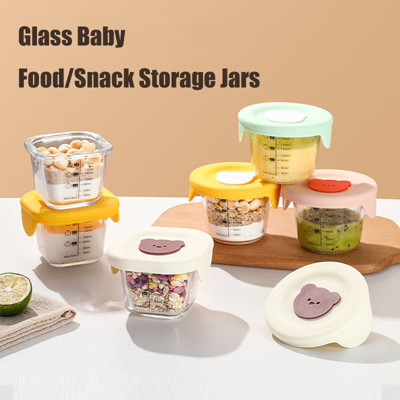 Baby Food Containers Glass - Frascos de vidro para armazenamento de