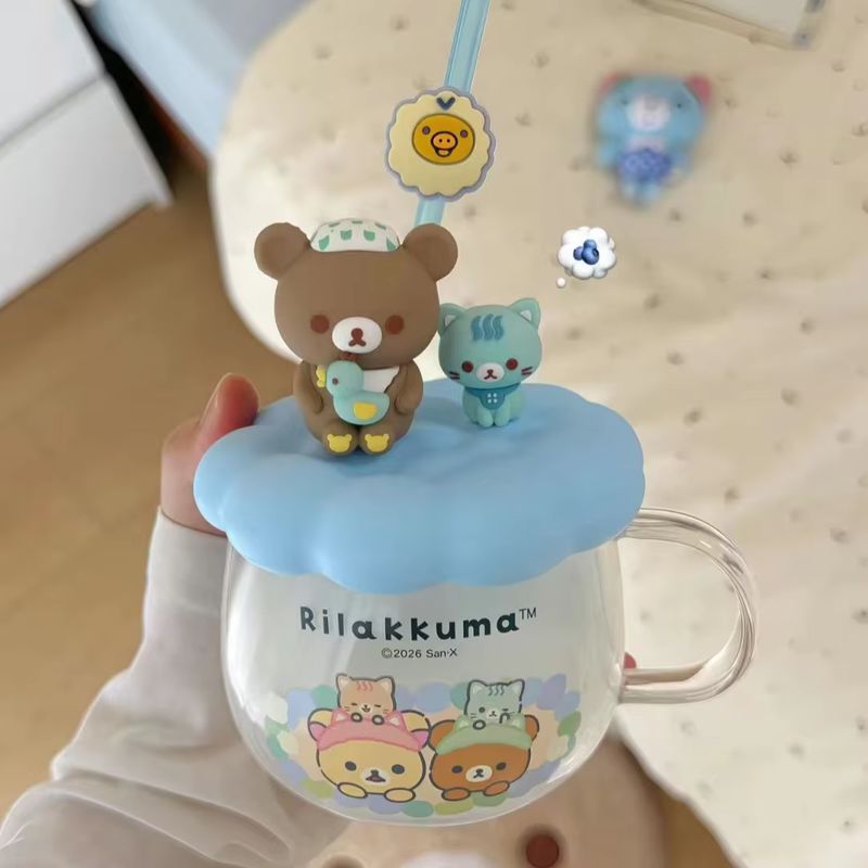 Copo de vidro rilakkuma com ta - Training Cup Straw avaliação e preço